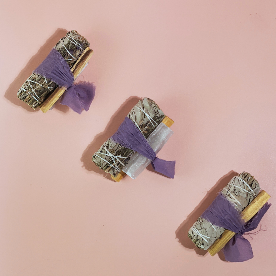 Sow the Magic - Wholesale Sage bundle - Lavender + White Sage Protection Bundle with Selenite + Palo4