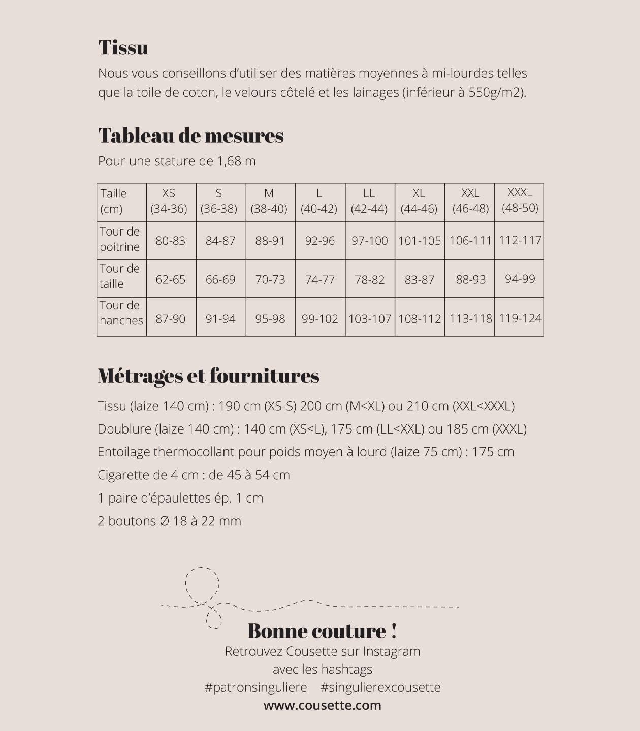 COUSETTE - Vendita all'ingrosso Vestito - Donna - Cartamodello per blazer Margarette7