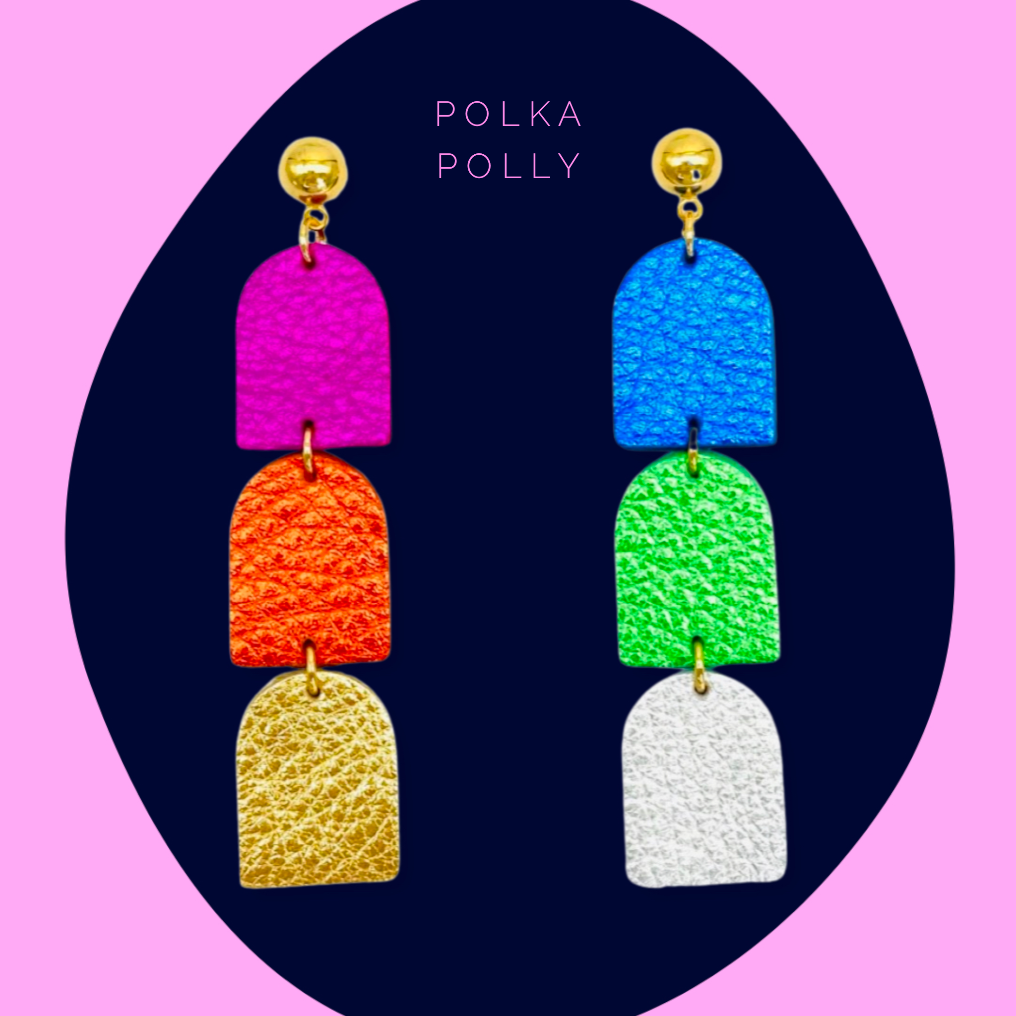 Polka Polly - Wholesale Dangle earrings - Scotch Rainbow2