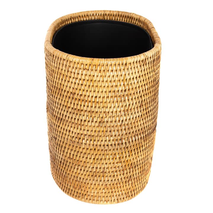 Artifacts Trading Company - Wholesale Trashcan/Trash Bin - Artifacts Rattanâ„¢ Oval Waste Basket with Metal Liner