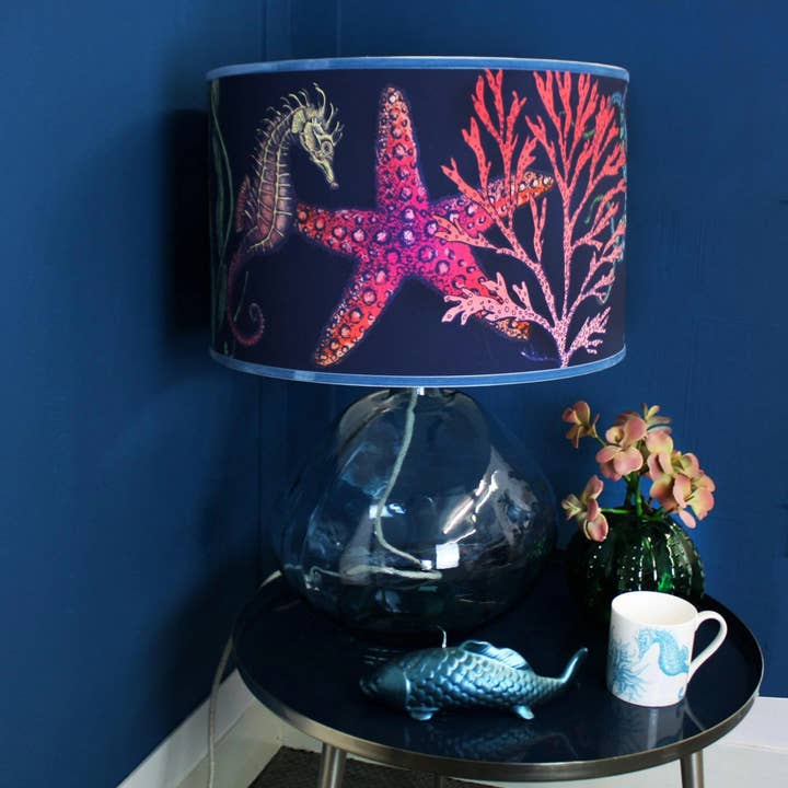 Rainbow Reef Lampshade - Navy for wholesale on Faire