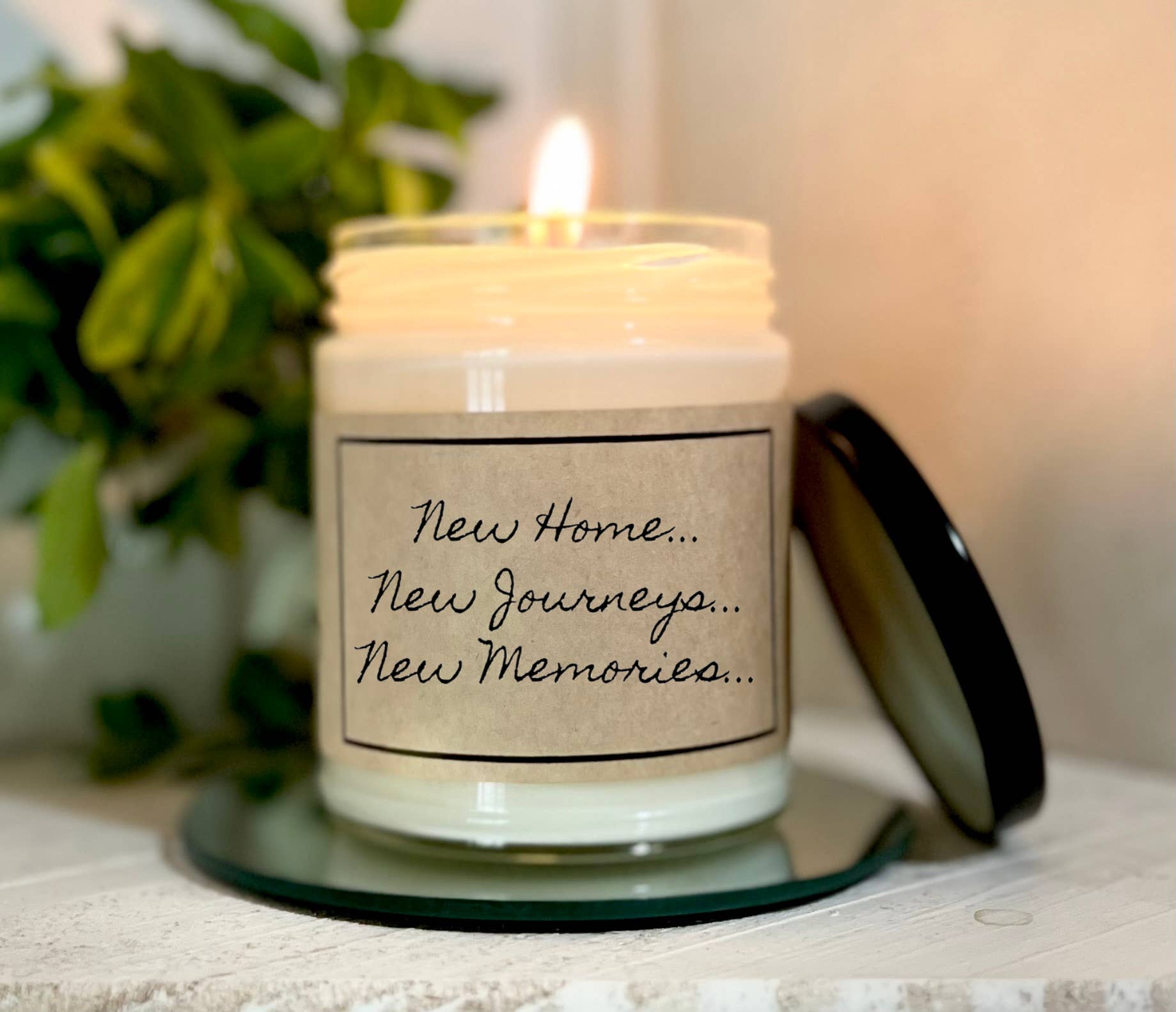 KKH Candles - Wholesale Jar/Filled Candle - New Home New Journeys New Memories - Custom Quote Candle