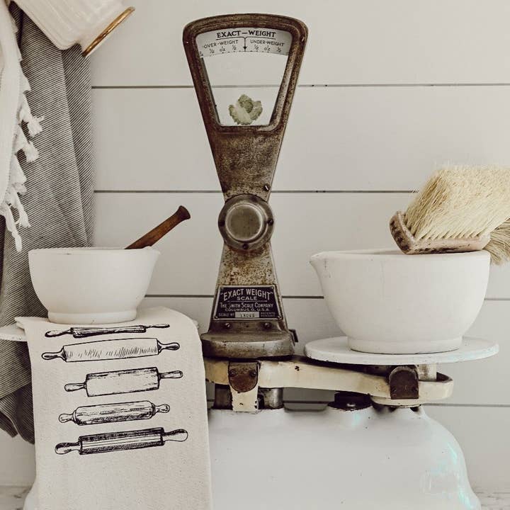 Rolling Pins Folded Tea Towel for wholesale by DWELL Home Shoppe
