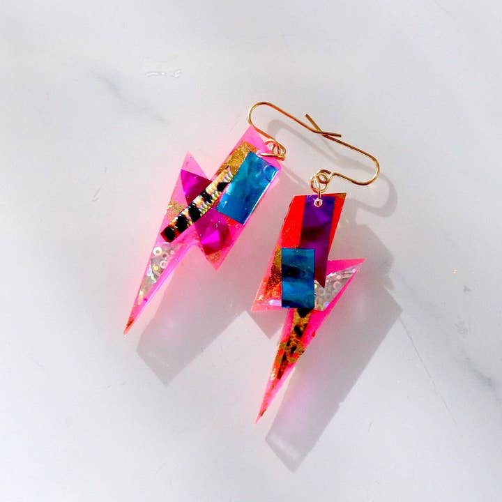 Ziggy thunderbolt earrings for wholesale by Gem Lettuce Jewellery