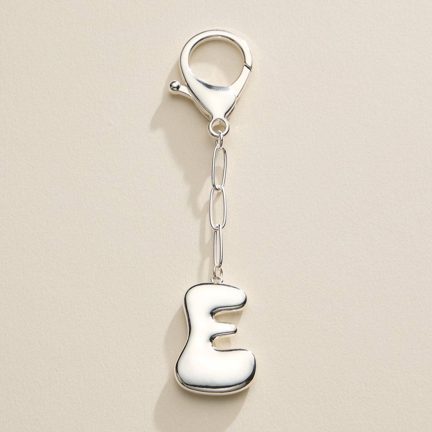 Lilla Haven - Wholesale Keychain - Women's - Bubble Letter Initial Keychain – Gold and Silver Tone Personalized Charm45