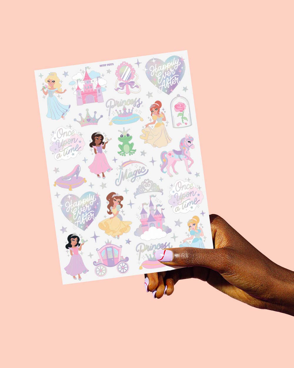 Petit Fetti - Wholesale Temporary Tattoo - Kids - Pastel Princess Party Foil Kids Temporary Tattoos,Bday Favor1
