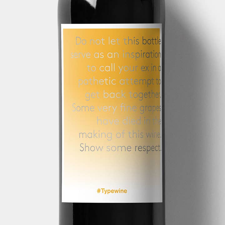 Typewine - Wholesale Gift Tag Label - Show Some Respect Wine Label