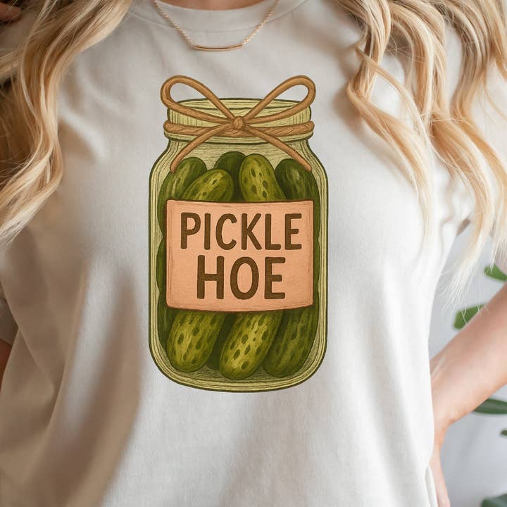 T-shirt Sweatshirt Crewneck Pickle Hoe – Sjovt Glasdesign med Syltede Agurker & Frækhed for engroshandel hos STRONG N FREE CDN