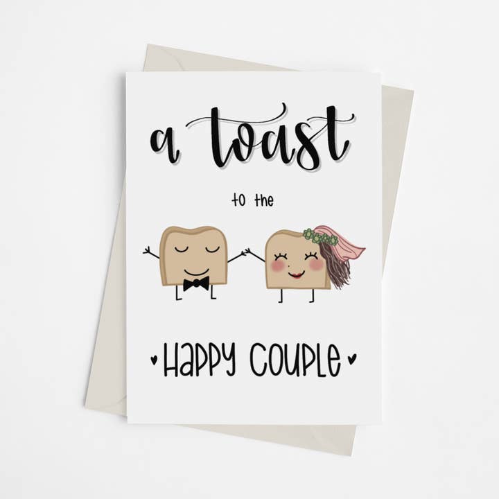 A Toast to the Happy Couple - Greeting Card for wholesale by Black Cat Bazaar
