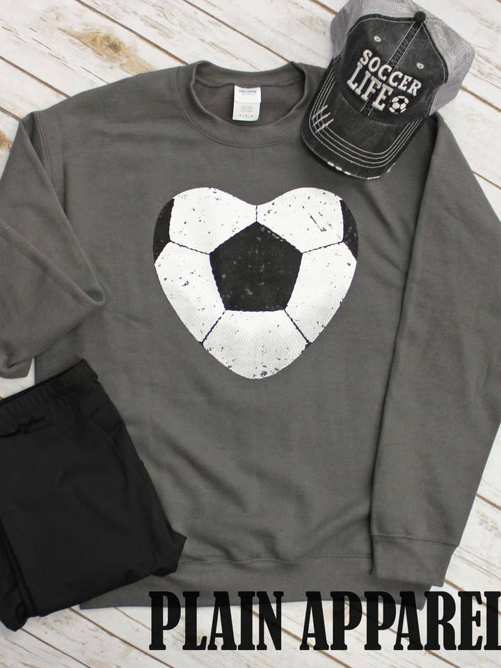 Fodbold Heart Sweatshirt for engroshandel hos Plain Apparel Tees