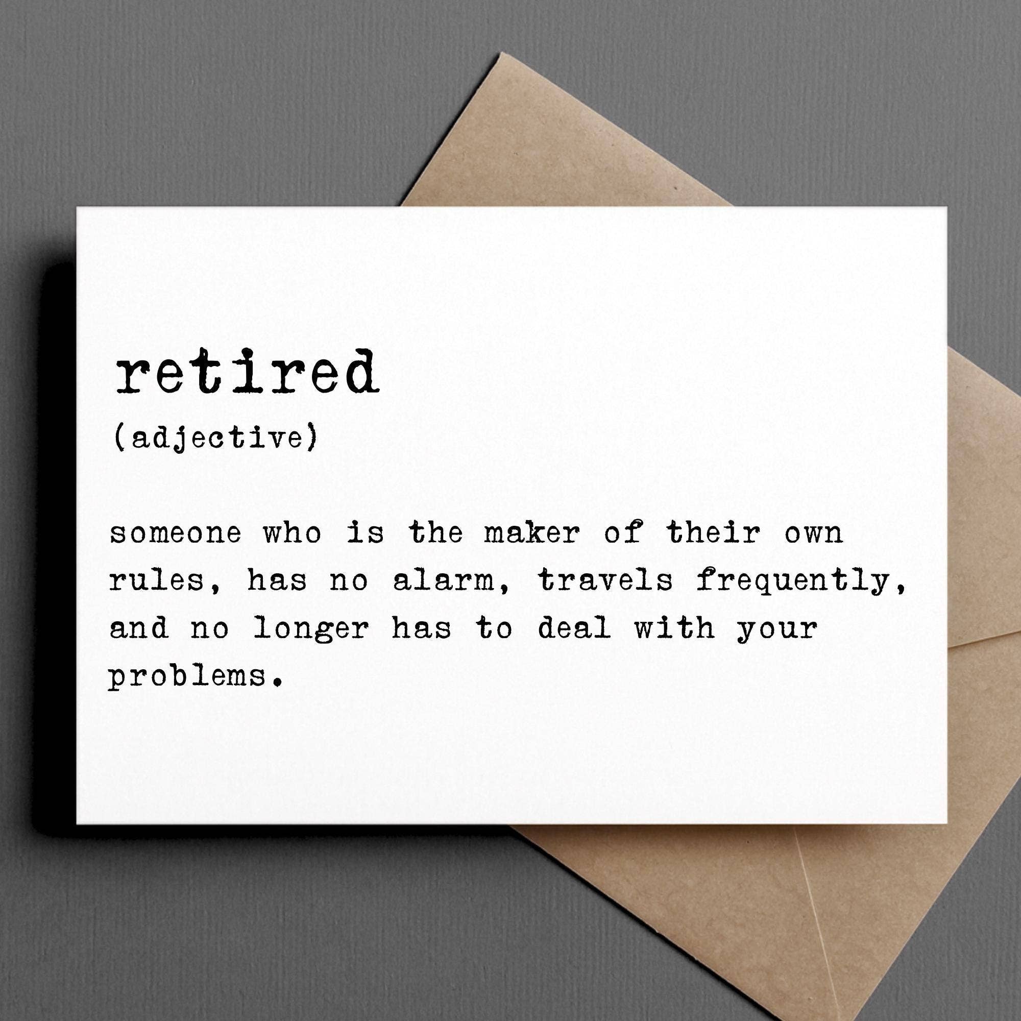Ink & Attitude Stationery Company - Wholesale Retirement Card - funny retirement card | retired definition0