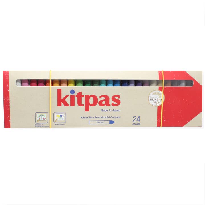 Kitpas Rice Bran Wax Crayons 24 Colours for wholesale by Kitpas