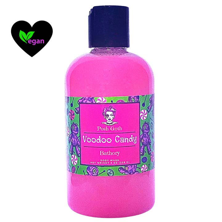 Posh Goth - Wholesale Bubble Bath - VOODOO CANDY Shimmering Bubble Bath & Body Wash | Tart Berry & Peppermint | Witchy Bath & Body | Goth Beauty2