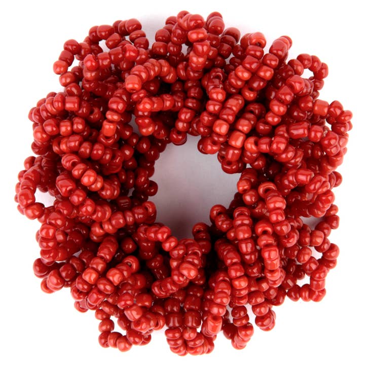 Hand Beaded Loopy Bracelet Antique Coral Red Was $8 now $4 for wholesale by Erik & Mike
