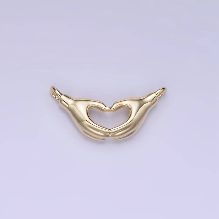 Aim Eternal - Wholesale Individual charm/pendant - 14K Gold Filled Heart Charm Hand Gesture Charm Connector | G273