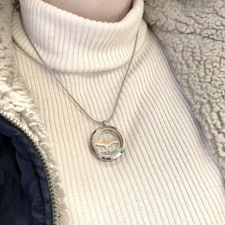 Be Inspired UP - Wholesale Locket Necklace - Great Lakes Glass Locket