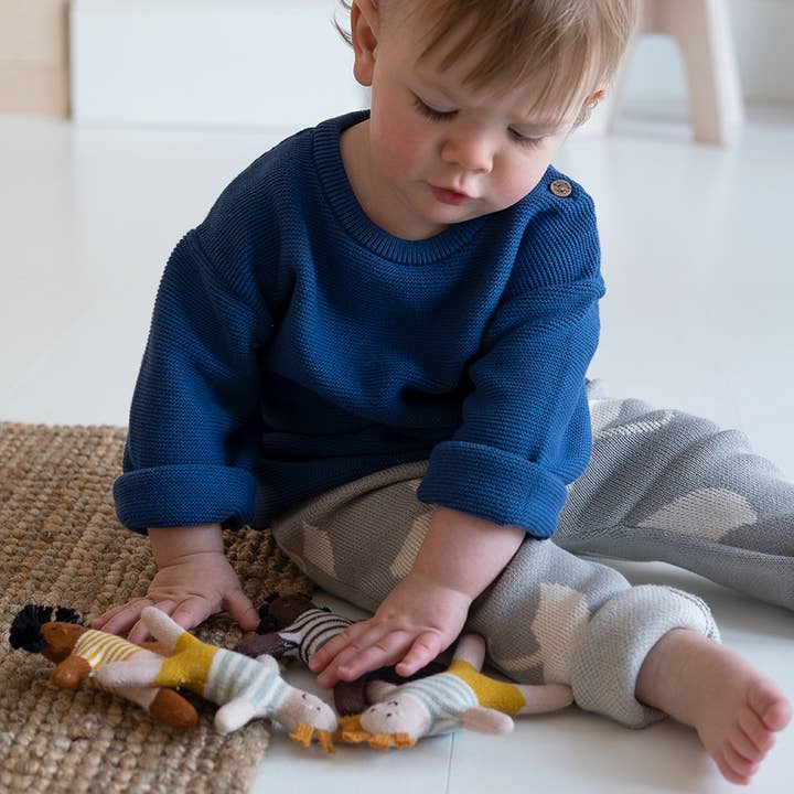 Sophie Home Ltd - Wholesale Handheld Rattle - Baby - Cotton Knit Baby Rattle Toy: Buddy Blue