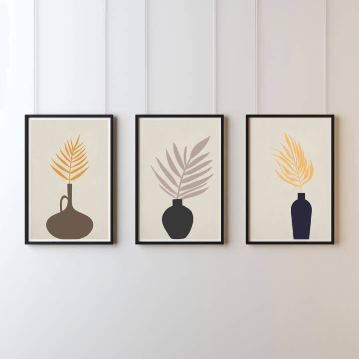 Set da 3 stampe da parete minimaliste A4 – Poster boho beige | Prodotto in Germania per la vendita all'ingrosso da parte di LichtwegOnline