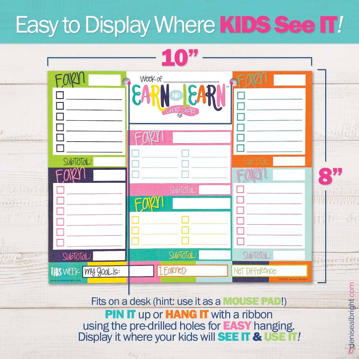 Denise Albright® - Wholesale Planner - Earn & Learn® Kids Chore Chart | Open Stock4