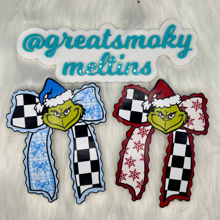 Great Smoky Meltin’s, LLC - Wholesale Car Freshener - Women's - Checkered Christmas Bow Car Freshie