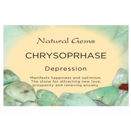 Chrysoprase Information Cards for wholesale by Crystal Magick Wholesale Ltd