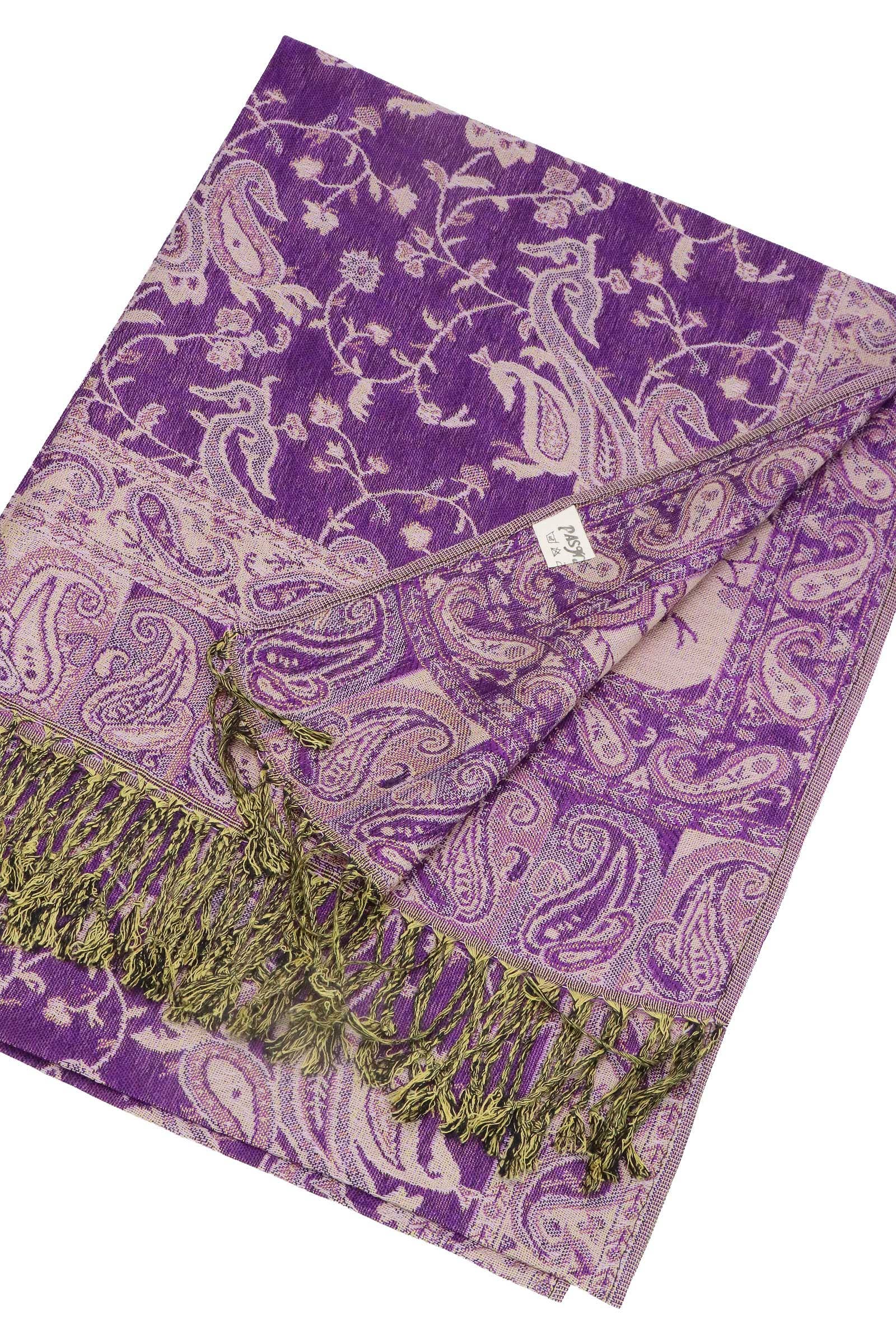 Sortiert Paisley-Blumen-Garten Pashmina-Schal mit Twist-Quasten für den Großhandel auf Faire7