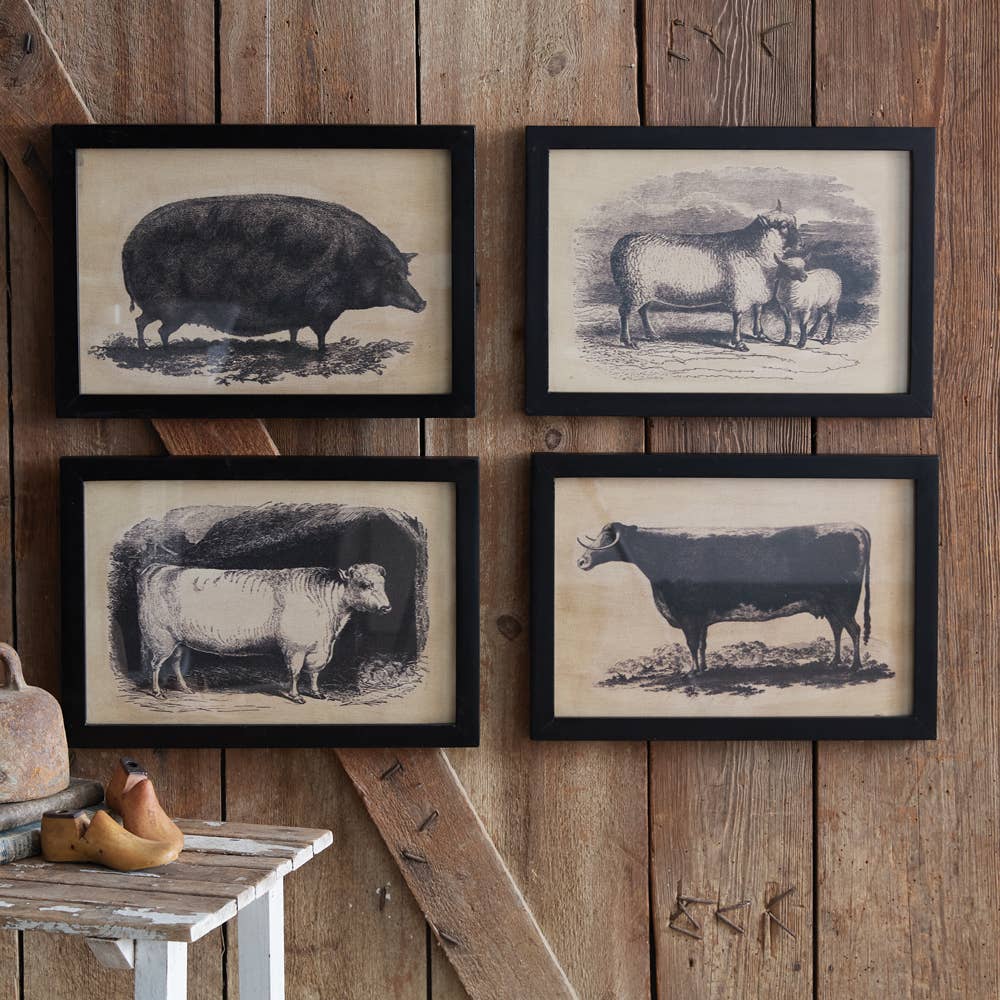 CTW Home Collection - Wholesale Art Print - Homestead Framed Canvas - Bull1