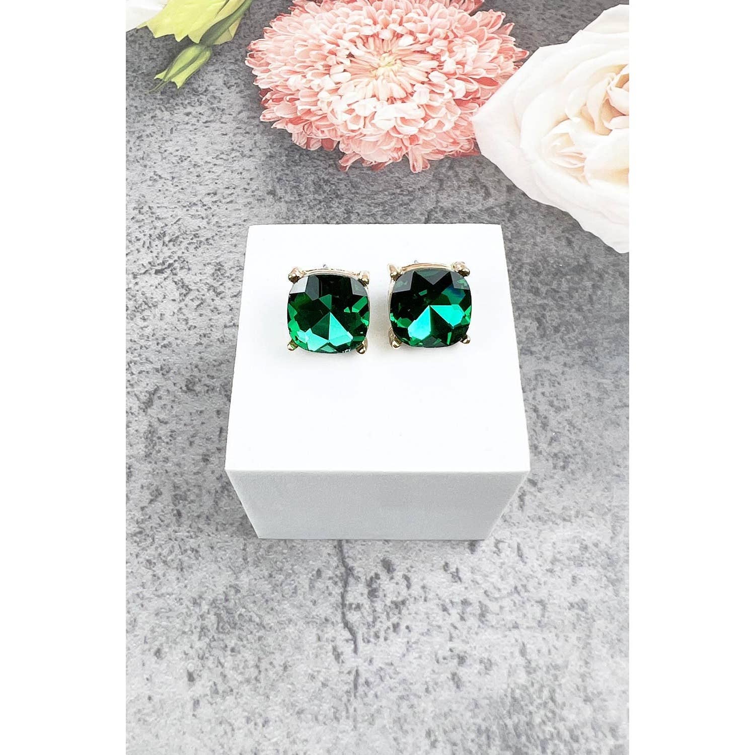 JHP Collection - Wholesale Stud/Post Earrings - VARIETY COLORS OF SEMI PRECIOUSGLASS POST EARRINGS6