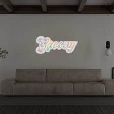 Panneau au néon LED Groovy pour la vente par BeNeonUnicorn
