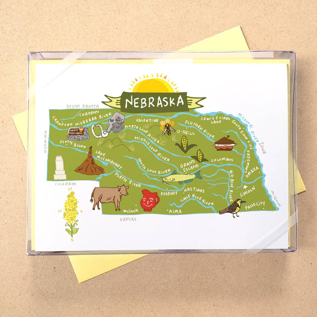 Allport Editions - Wholesale Briefpapier/indexkaartenset - Hallo USA Boxed Card-serie - ALLE 50 STATEN HIER!30