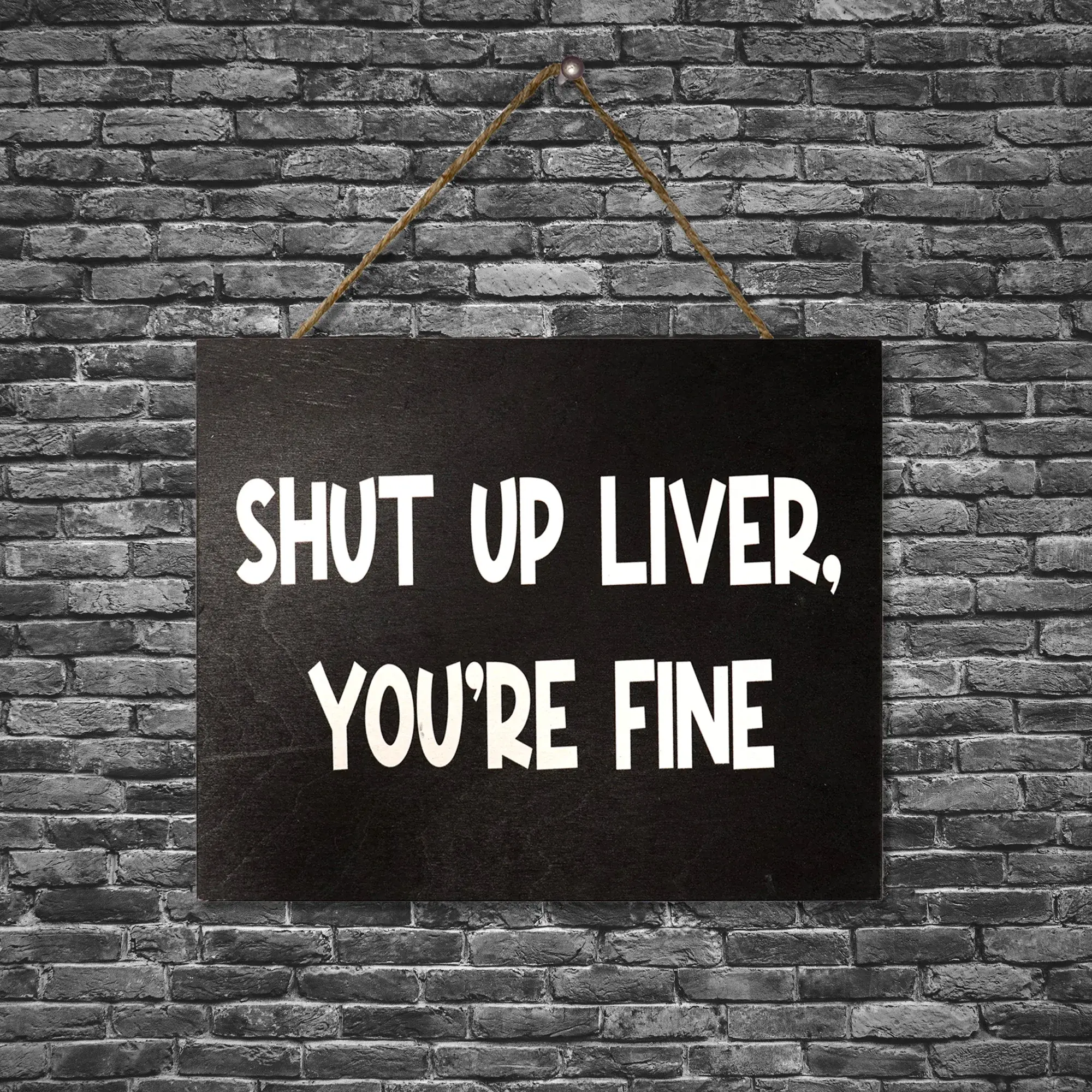 JennyGems - Venta al por mayor Letreros - Cállate hígado, estás bien Letrero de madera8