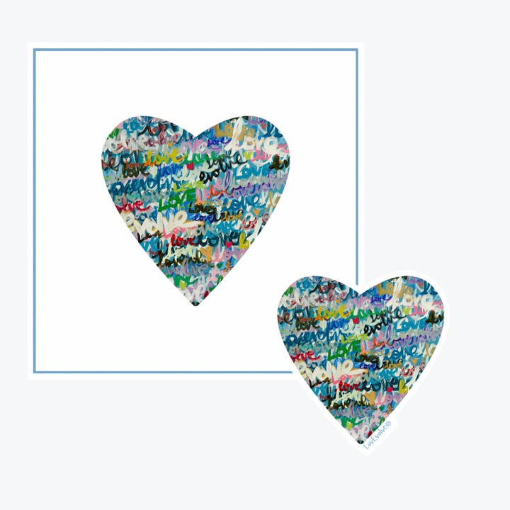 Hjärtpaket - Blå Graffiti - Kort & Klistermärke för wholesale av LOVEVOLVE®️