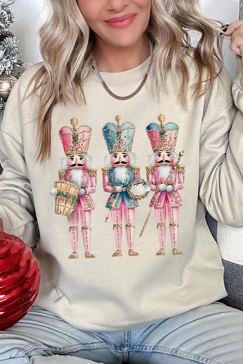 COLORBEAR - Venta al por mayor Camiseta estampada - Mujer - Sudadera gráfica rosa de Cascanueces de Navidad8