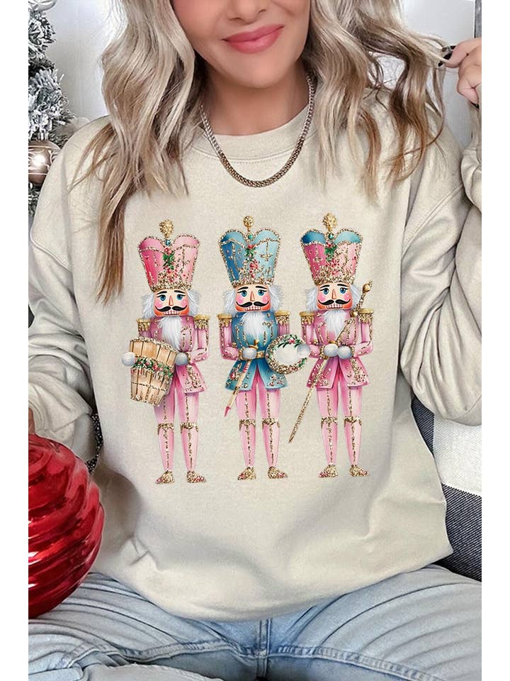 COLORBEAR - Venta al por mayor Camiseta estampada - Mujer - Sudadera gráfica rosa de Cascanueces de Navidad8