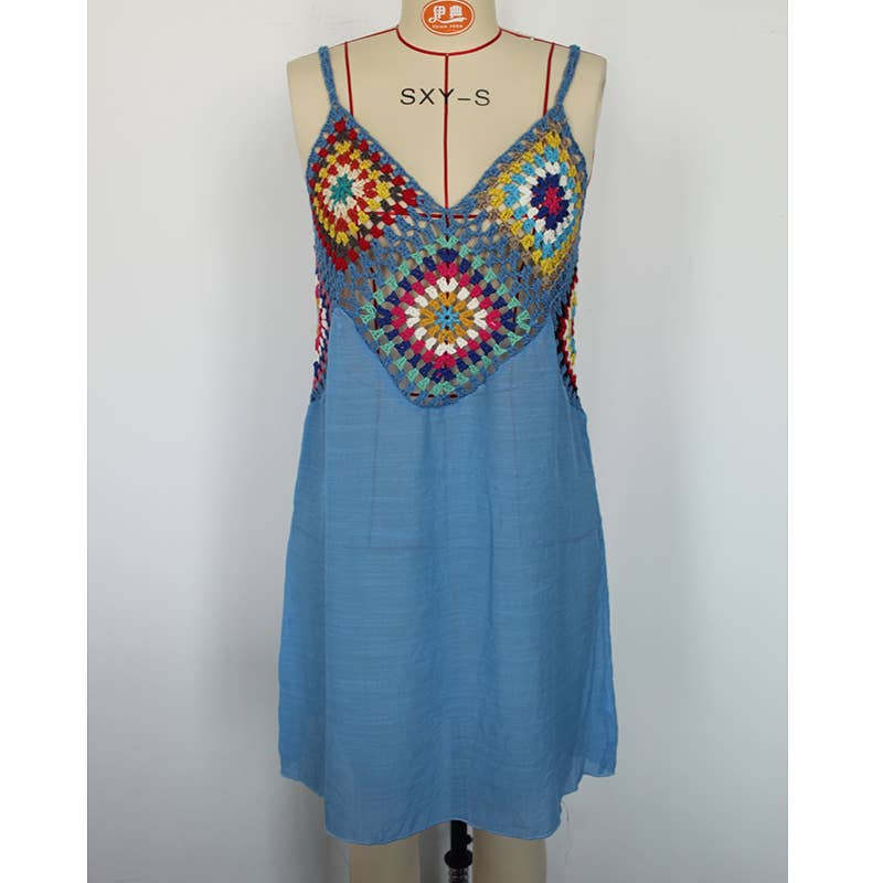 Hope & Sunshine - Wholesale Swim Cover Up - Women's - Crochet V-Neck Cover Up Dress14