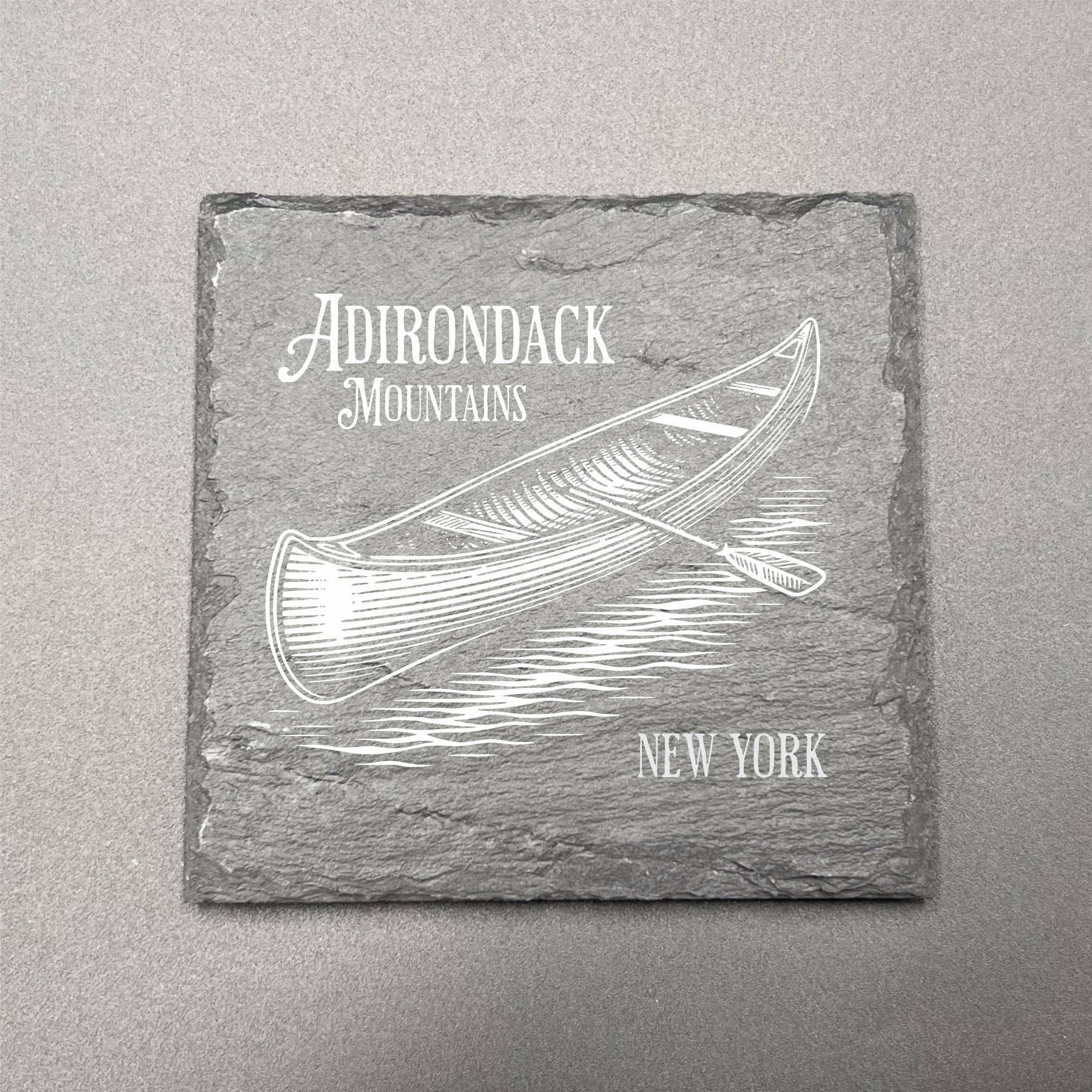 Adirondack Etching LLC - Wholesale Coasters - Canoe Personalized - Slate Coaster2