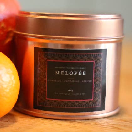 Vela vegan - Canela, tangerina e Flor de damasqueiro por atacado de MÉLOPÉE