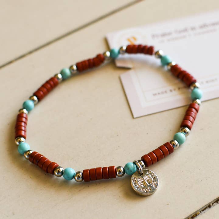 Pink Salt Riot - Wholesale Beaded Bracelet - Praise You Lord Silver Beaded Bracelet