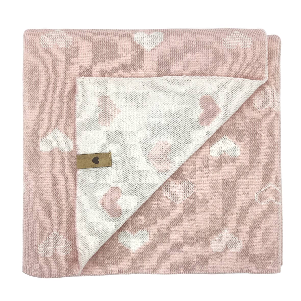 ALIAP - Wholesale Bedding Blanket - Kids & Baby - 100% Merino Wool Blanket Jacquard Heart Knit 5018W2