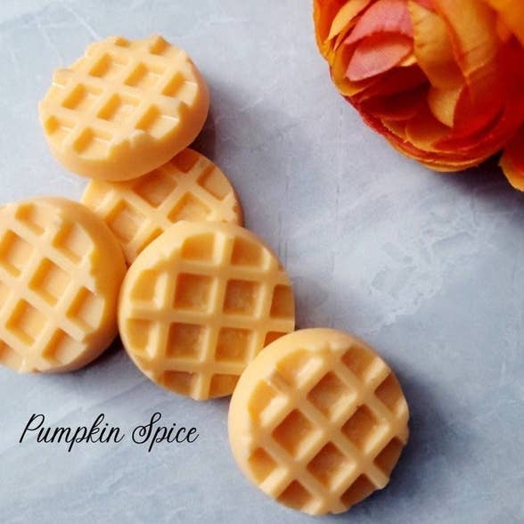 Pumpkin Spice Handcrafted Soy Wax Waffle Melts (6/pk) for wholesale by Bubble Republic