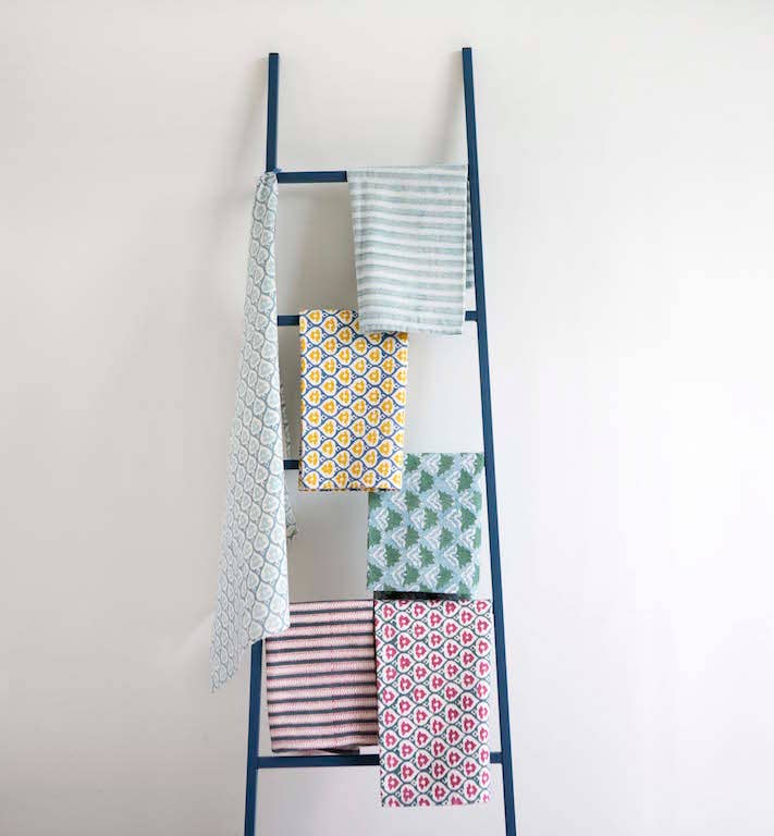 Rozablue - Wholesale Theedoek/vaatdoek - Handgemaakte blauwe theedoek Sunny day - 100% katoen5