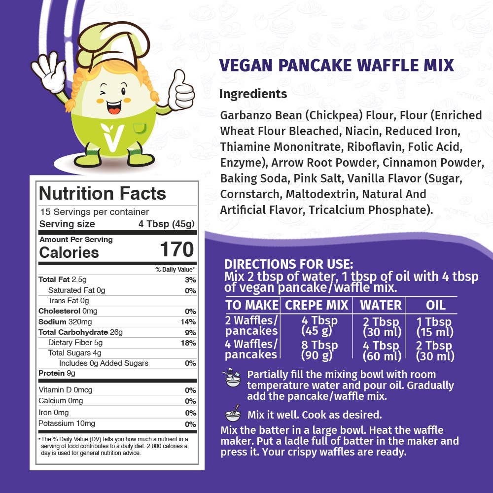 Granary Mart - Wholesale Pancake Mix - Eggylicious Vegan Pancake Waffle Mix - 1.5 lbs4