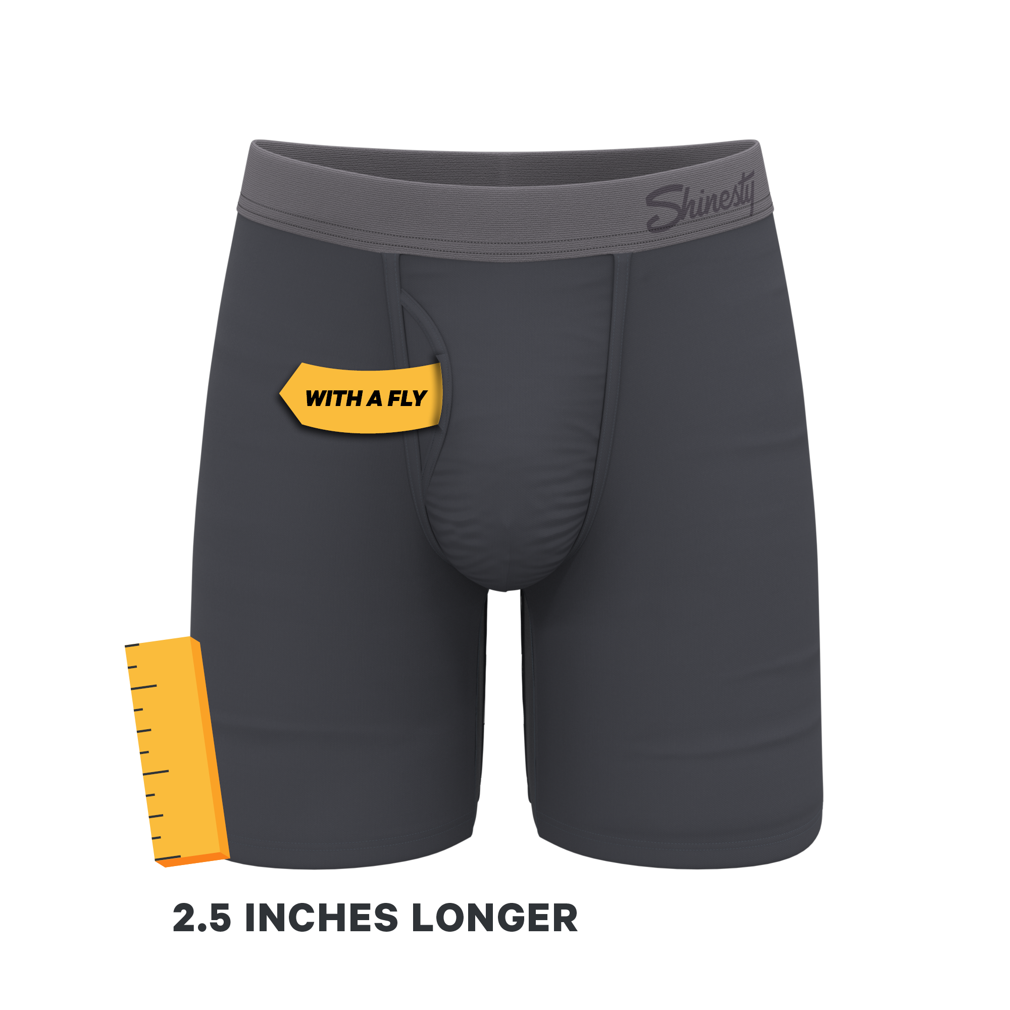 Shinesty, Inc - Vente Sous-vêtements – homme - Les Attentes d'Ardoise | Sous-vêtements à pochette Ball Hammock® longue jambe ton gris avec braguette2