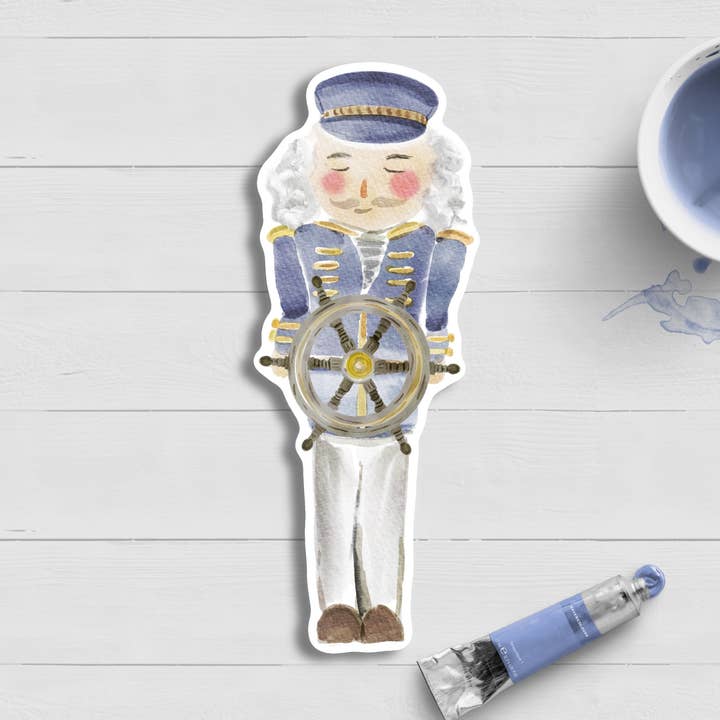 Pegatina Navidad Náutica Marinero Cascanueces para venta al por mayor de WonderfullyWrittenCo