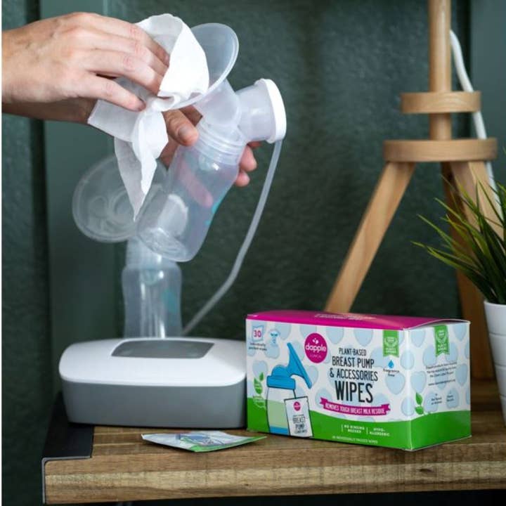 Earth Mama Organics - Wholesale Nursing Pillow/Pad - Maternity - Dapple Baby Breast Pump Cleaner Wipes, Fragrance Free, 30ct (Case of 8)2