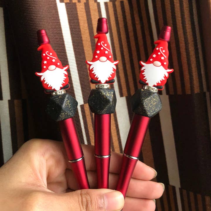 "Gnomeland" Red Gnome Beaded Pen for wholesale by Amy Designs
