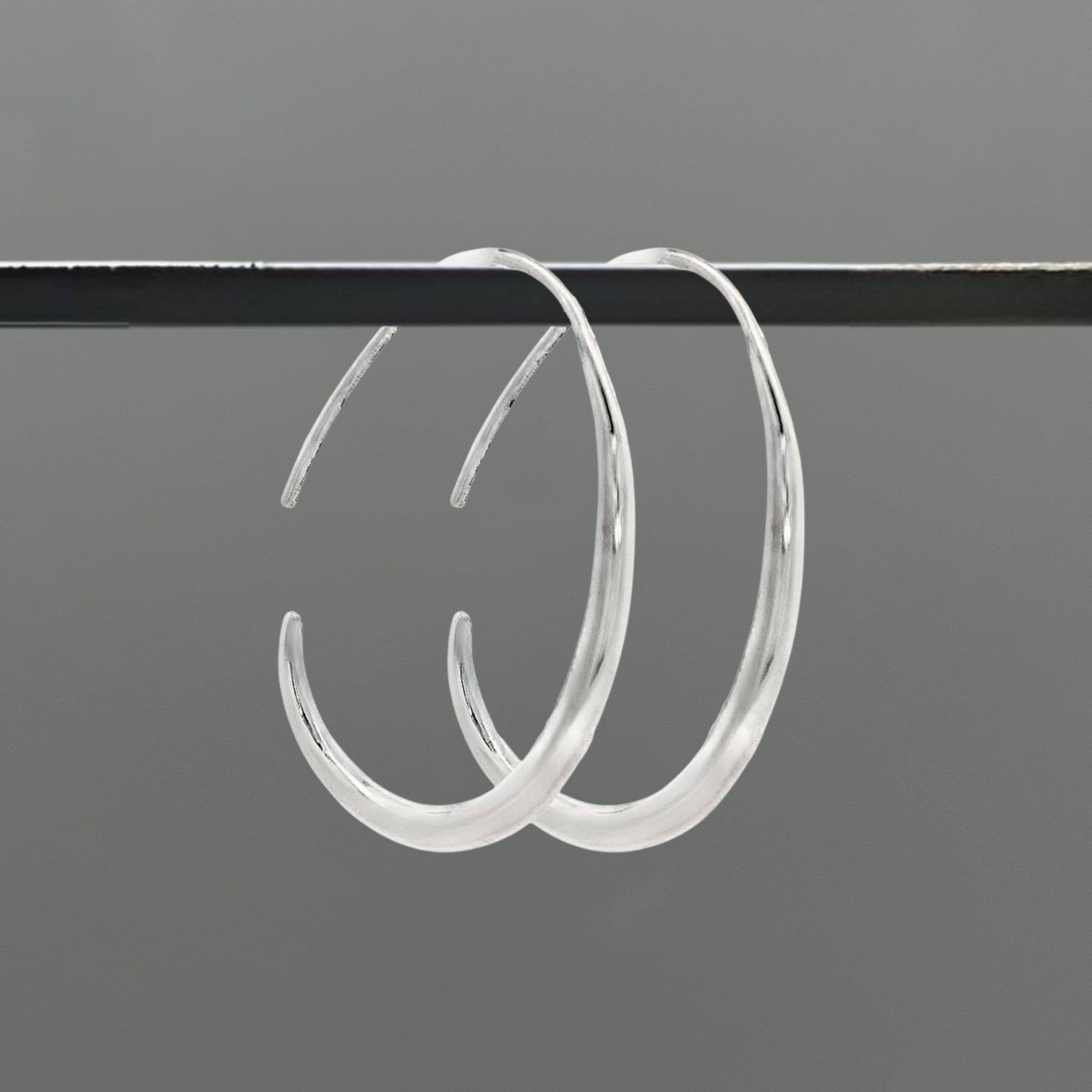 Something Silver - Wholesale Hoop Earrings - Silver Teardrop Threader Hoops0