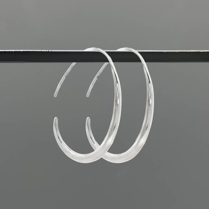 Something Silver - Wholesale Hoop Earrings - Silver Teardrop Threader Hoops