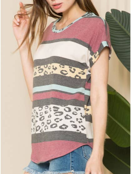 aa24 - Wholesale T-Shirt - Women's - Cute Leapard Print Soft Tee2