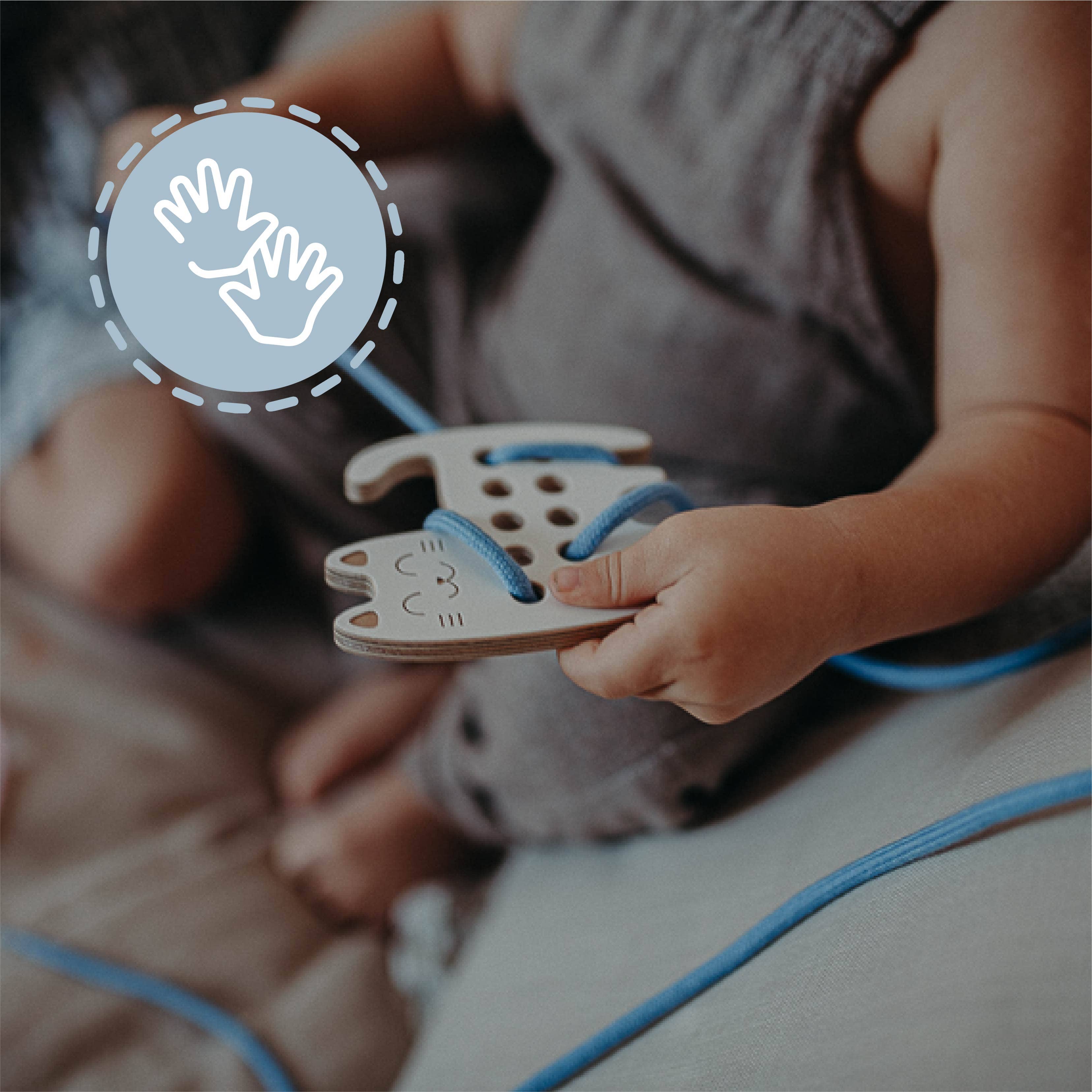 milin - Venta al por mayor Juguete de madera - Niños - Gato - Juguete pequeño con cordones de madera, Montessori, motricidad fina3